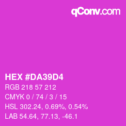 Color code: HEX #DA39D4 | qconv.com