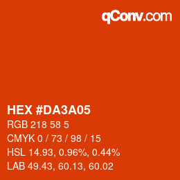 Color code: HEX #DA3A05 | qconv.com