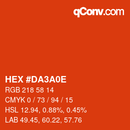 カラーコード: HEX #DA3A0E | qconv.com