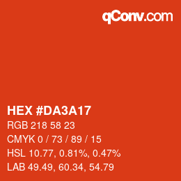 Color code: HEX #DA3A17 | qconv.com