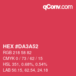 颜色代码: HEX #DA3A52 | qconv.com