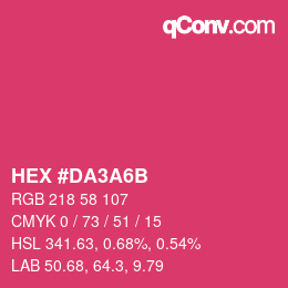 Color code: HEX #DA3A6B | qconv.com