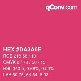 カラーコード: HEX #DA3A6E | qconv.com