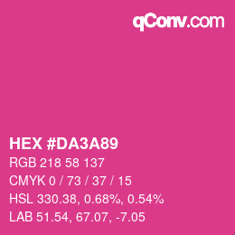 Color code: HEX #DA3A89 | qconv.com