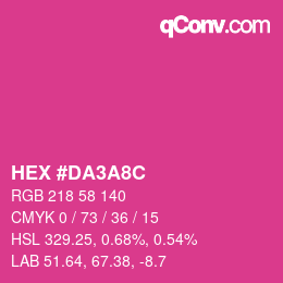 颜色代码: HEX #DA3A8C | qconv.com