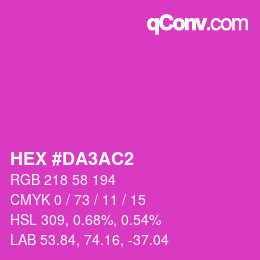 Color code: HEX #DA3AC2 | qconv.com