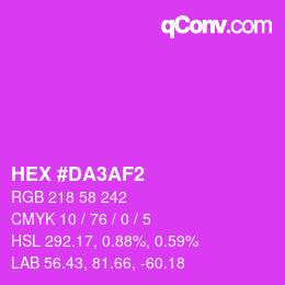 カラーコード: HEX #DA3AF2 | qconv.com