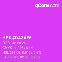 Color code: HEX #DA3AF6 | qconv.com
