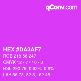 Color code: HEX #DA3AF7 | qconv.com