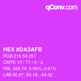 颜色代码: HEX #DA3AFB | qconv.com