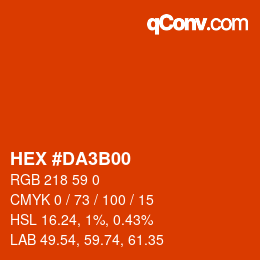 Color code: HEX #DA3B00 | qconv.com