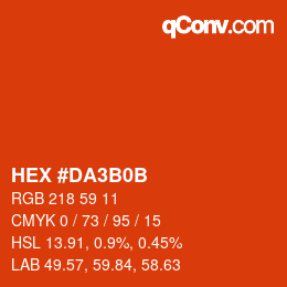 Farbcode: HEX #DA3B0B | qconv.com