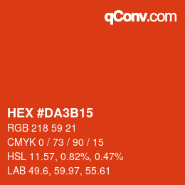 Color code: HEX #DA3B15 | qconv.com