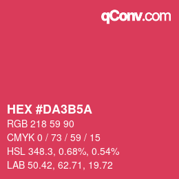 颜色代码: HEX #DA3B5A | qconv.com