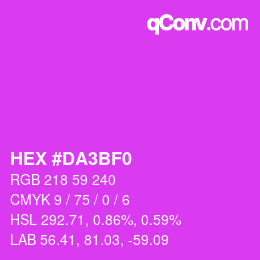 カラーコード: HEX #DA3BF0 | qconv.com