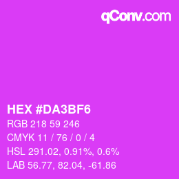 Color code: HEX #DA3BF6 | qconv.com