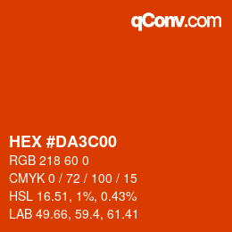 Color code: HEX #DA3C00 | qconv.com