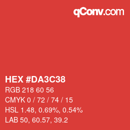Color code: HEX #DA3C38 | qconv.com