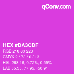 Color code: HEX #DA3CDF | qconv.com
