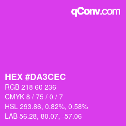 カラーコード: HEX #DA3CEC | qconv.com