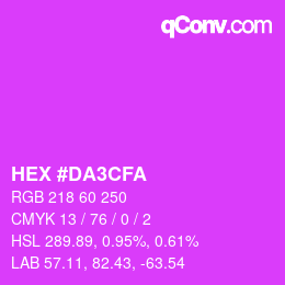 カラーコード: HEX #DA3CFA | qconv.com