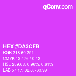 カラーコード: HEX #DA3CFB | qconv.com