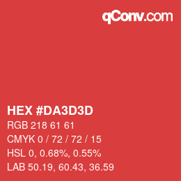 Color code: HEX #DA3D3D | qconv.com