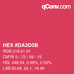 Color code: HEX #DA3D5B | qconv.com