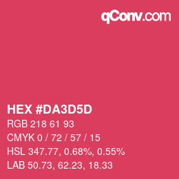 カラーコード: HEX #DA3D5D | qconv.com