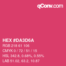 Color code: HEX #DA3D6A | qconv.com