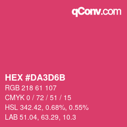 Color code: HEX #DA3D6B | qconv.com