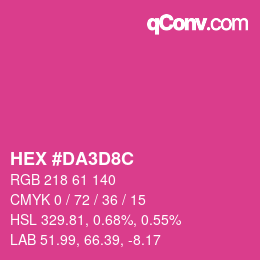 Color code: HEX #DA3D8C | qconv.com