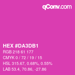 カラーコード: HEX #DA3DB1 | qconv.com