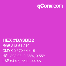 カラーコード: HEX #DA3DD2 | qconv.com