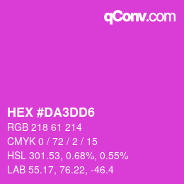 カラーコード: HEX #DA3DD6 | qconv.com
