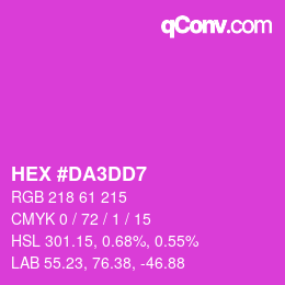 Color code: HEX #DA3DD7 | qconv.com