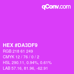Color code: HEX #DA3DF9 | qconv.com