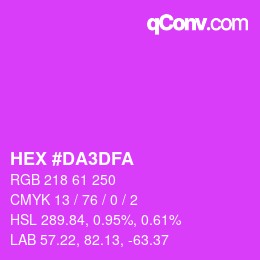 Color code: HEX #DA3DFA | qconv.com
