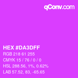 カラーコード: HEX #DA3DFF | qconv.com