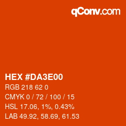 Color code: HEX #DA3E00 | qconv.com