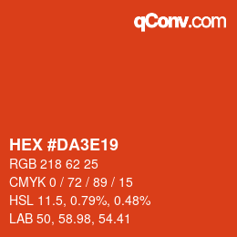 Color code: HEX #DA3E19 | qconv.com