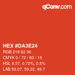カラーコード: HEX #DA3E24 | qconv.com