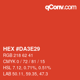 Color code: HEX #DA3E29 | qconv.com