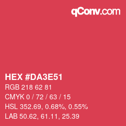 Color code: HEX #DA3E51 | qconv.com