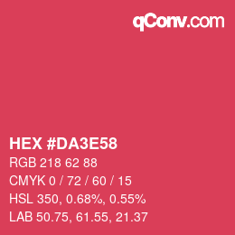 Color code: HEX #DA3E58 | qconv.com
