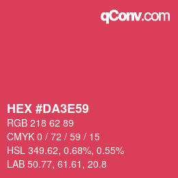 カラーコード: HEX #DA3E59 | qconv.com