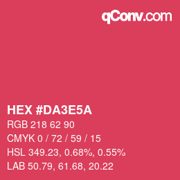 Código de color: HEX #DA3E5A | qconv.com