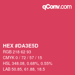 カラーコード: HEX #DA3E5D | qconv.com