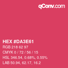 Farbcode: HEX #DA3E61 | qconv.com