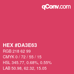 Color code: HEX #DA3E63 | qconv.com